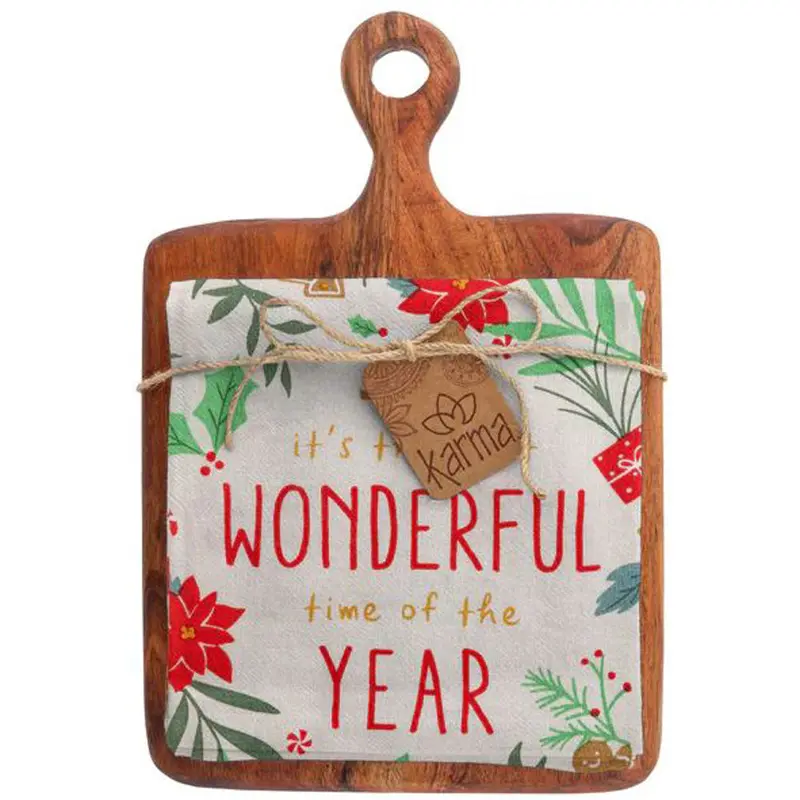 Karma, Most Wonderful Time Holiday Board W/Towel