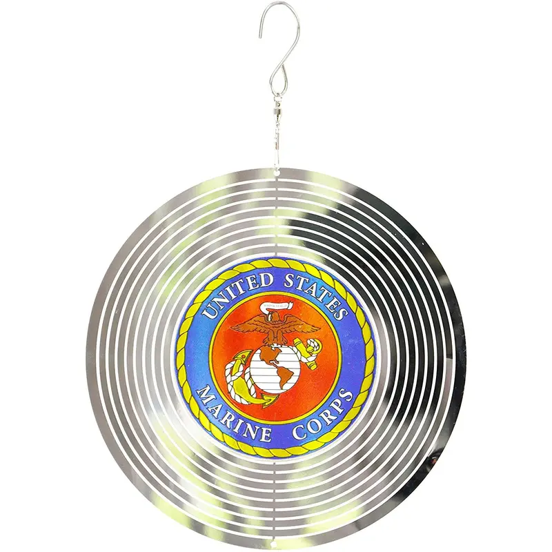 Red Carpet Studios Geo Wind Spinner, 8-inch, Marines